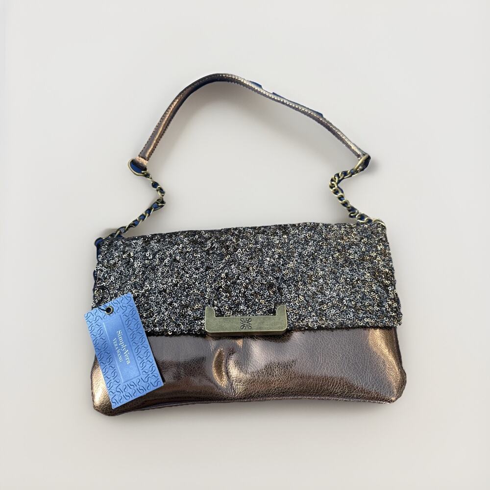 NWT Y2K SIMPLY VERA VERA WANG “Miranda” Sequin Clutch/ Shoulder Handbag